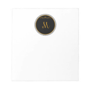 Monogram M, black and gold, Notepad