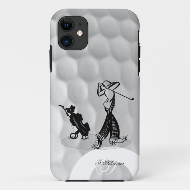 Monogram M Golfer Golf Ball Iphone 5 Case (Back)