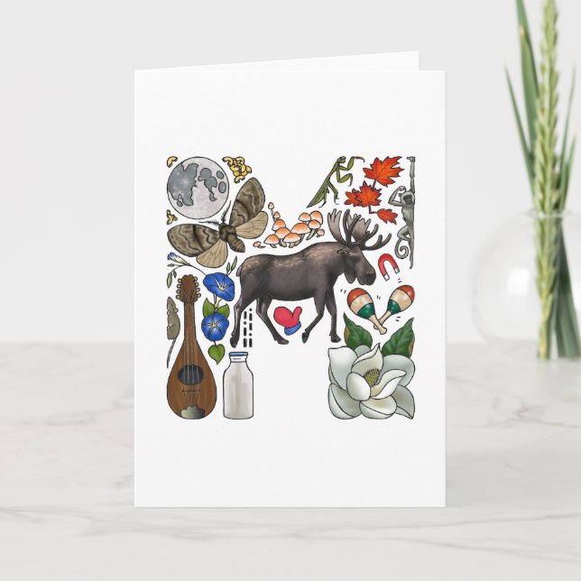 Monogram "M" note card (Front)