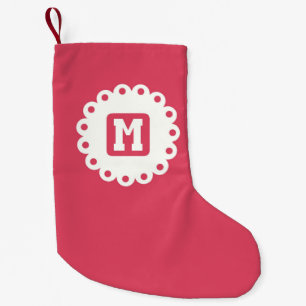 MONOGRAM "M" SMALL CHRISTMAS STOCKING