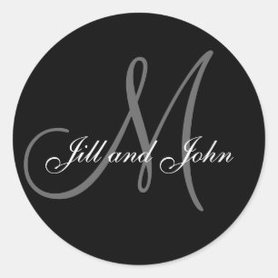 Monogram M Wedding Bride Groom Date Seal