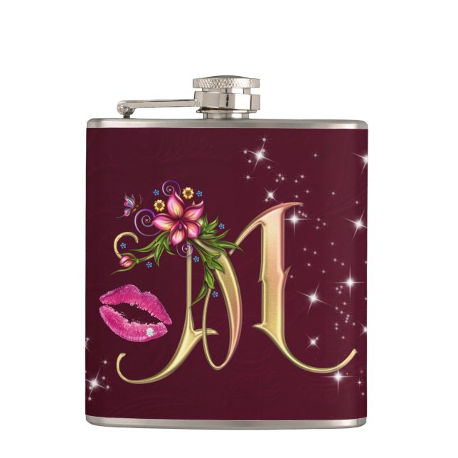 Monogram M Wrapped Flask, 6 oz. Hip Flask (Front)