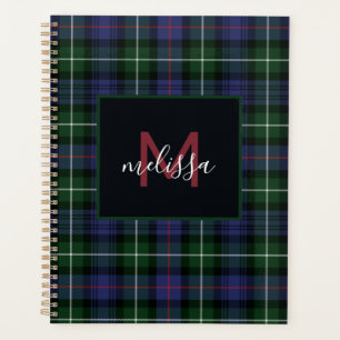 Monogram MacKenzie Tartan Plaid Personalized 2026 Planner