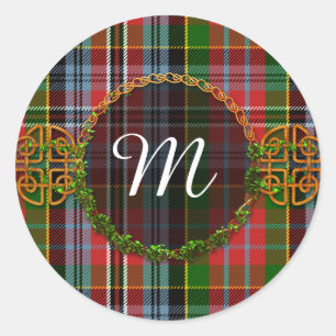 Monogram MacPherson Tartan Classic Round Sticker