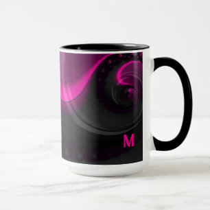 Monogram Magenta Spiritual Fractal Art Mug