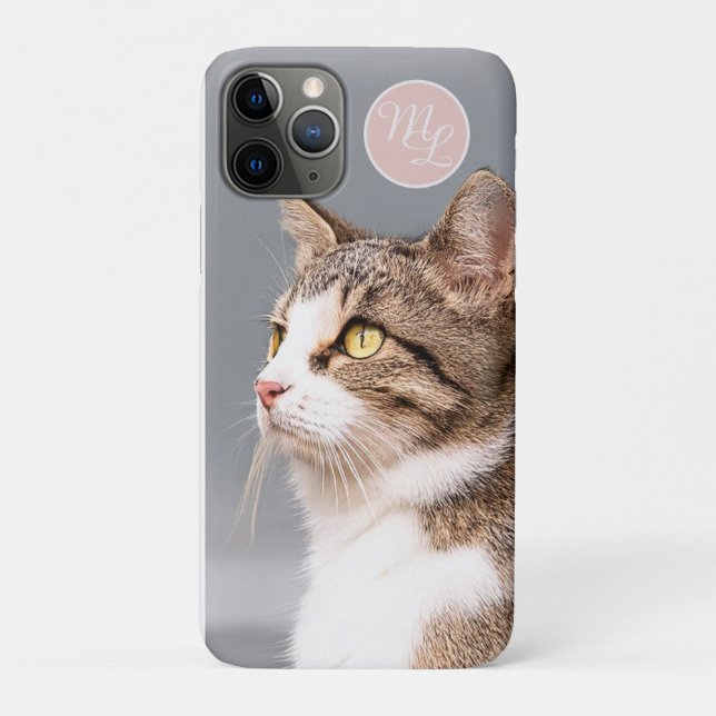 Monogram make your own cat photo  Case-Mate iPhone case (Back)