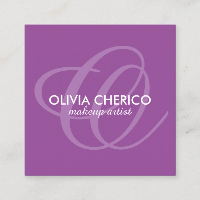 Monogram Makeup Artist Business Cards (Front)