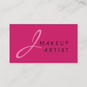 Monogram Makeup Artist Dogwood rose Background Business Card