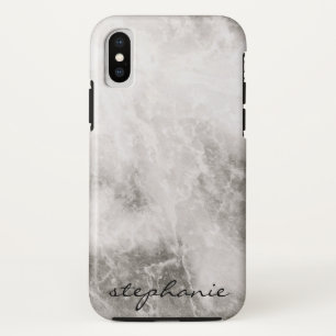 Monogram Marble Background iPhone X Case