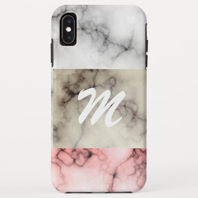 Monogram marble colour blocks Case-Mate iPhone case (Back)