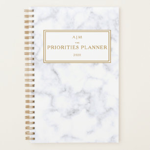 Monogram Marble Golden The Priorities Planner