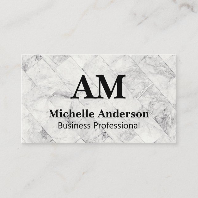 Monogram | Marble Tile Business Card (Front)