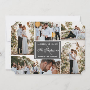 Monogram Match Wedding Announcement Card