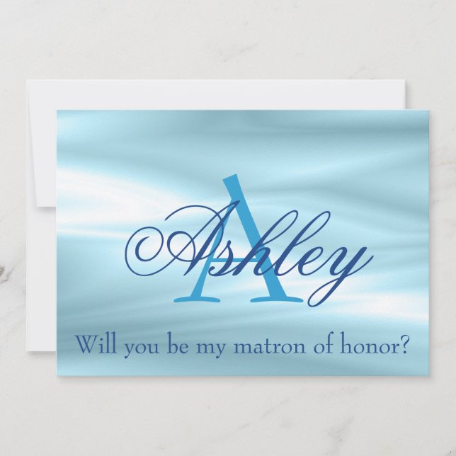 Monogram Matron of Honour Proposal Invitation (Front)