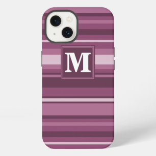 Monogram mauve stripes Case-Mate iPhone case