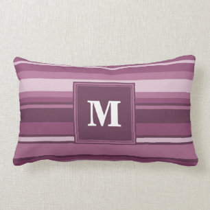 Monogram mauve stripes lumbar cushion