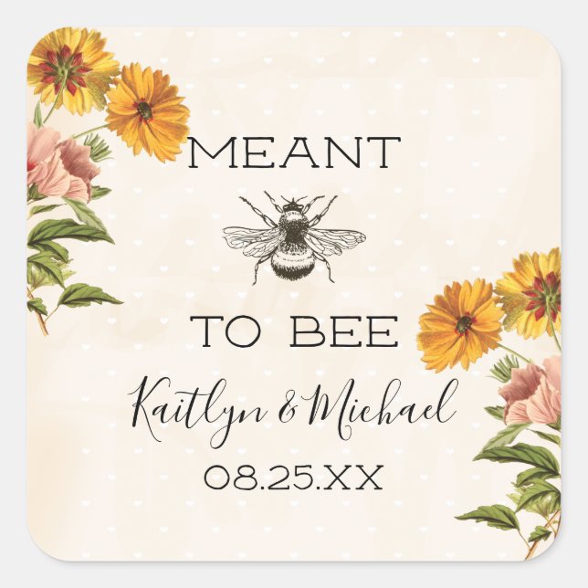 Monogram Meant To Be Wedding Stickers (Front)