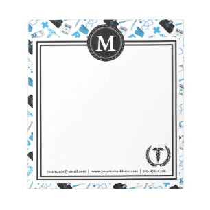 Monogram - Medical Design - Blue Notepad