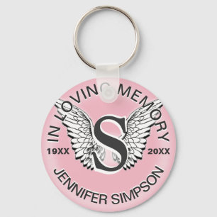 Monogram   Memorial    Angel Wings Key Ring