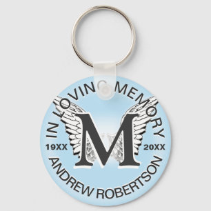 Monogram   Memorial    Angel Wings Key Ring