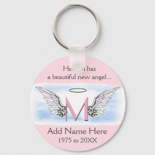 Monogram   Memorial    Angel Wings Key Ring