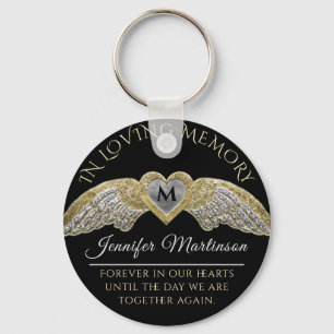 Monogram Memorial In Loving Memory Key Ring