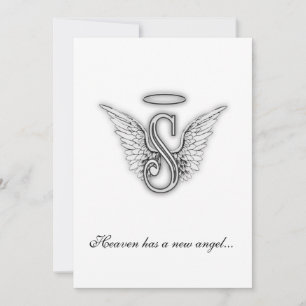 Monogram Memorial Tribute Letter S Announcement