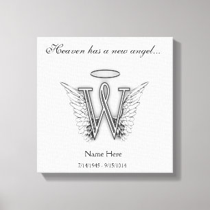 Monogram Memorial Tribute Letter W Canvas Print