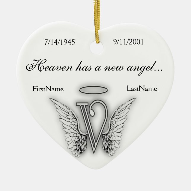 Monogram Memorial Tribute Ornament V (Front)