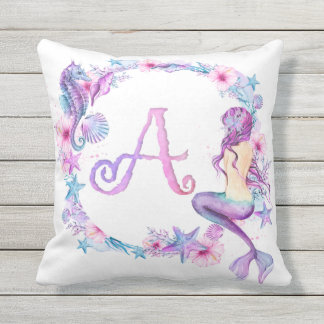 Monogram Mermaid Pillow - A
