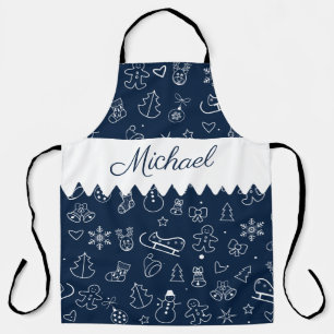 Monogram Merry Christmas and Happy New Year! 20XX Apron