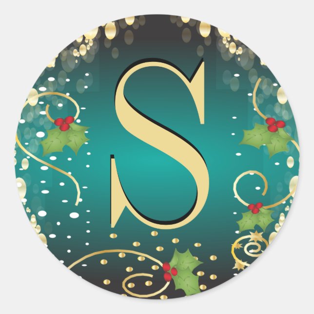 Monogram Merry Christmas Seals (Front)