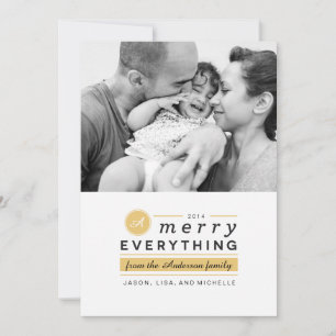 Monogram Merry Everything Photo Holiday card
