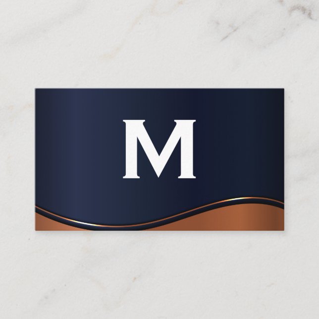Monogram | Metallic Wave Business Card (Front)