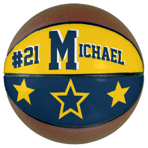 Monogram Michigan Wolverines Blue & Maze Basketball