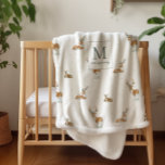 Monogram | Mid-Century Modern Christmas Reindeer Sherpa Blanket<br><div class="desc">These blankets are so super soft and warm!! They can be personalised with any name or monogram. These make perfect gifts for Christmas for mum, dad, a teacher, friend, teenager, or a child. Add your custom wording to this design by using the "Edit this design template" boxes on the right...</div>