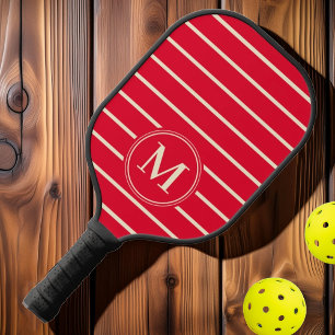 Monogram Mid-Century Striped Cherry Picking Pink Pickleball Paddle