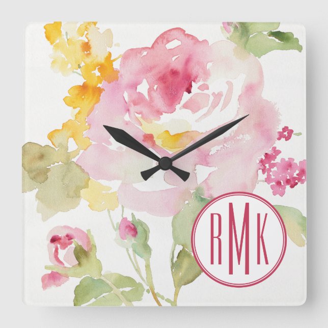 Monogram | Mid July Square Wall Clock (Front)