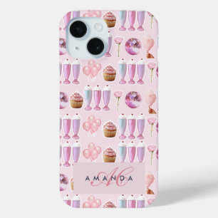 Monogram Milkshake Cute Blush Pink Retro Gifts iPhone 15 Case