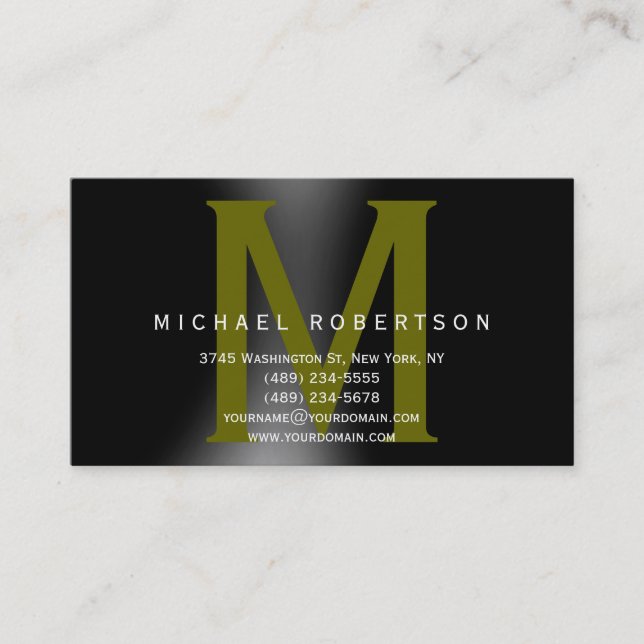 Monogram Minimal Consultant Business Card (Front)