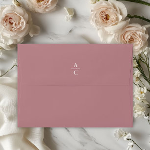 Monogram Minimal Elegant Dark-Rose Envelope