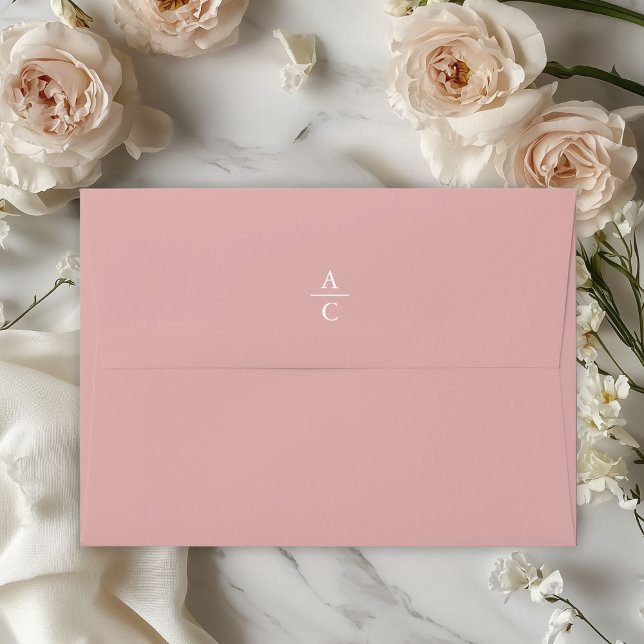 Monogram Minimal Elegant Dusty Pink Envelope (Monogram Minimal Elegant Dusty Pink Envelope)