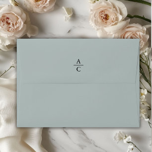 Monogram Minimal Elegant Green-Grey Envelope