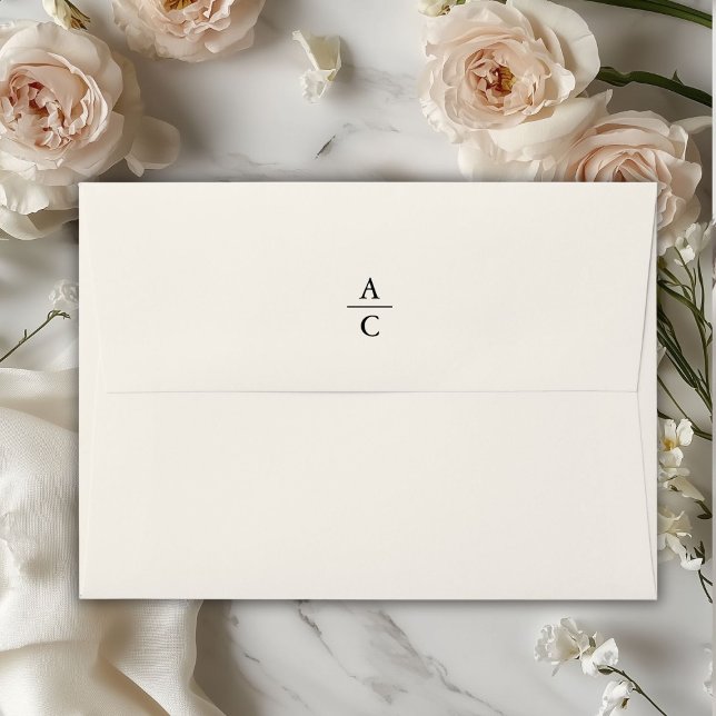 Monogram Minimal Elegant Ivory  Envelope (Monogram Minimal Elegant Ivory Envelope)
