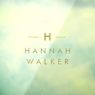 Monogram Minimal Elegant Modern Gold Nameplate