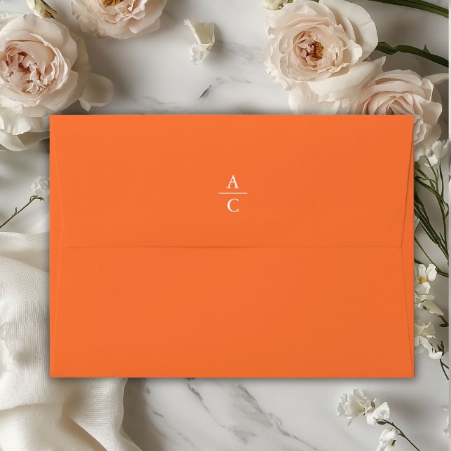 Monogram Minimal Elegant Orange Envelope (Monogram Minimal Elegant Orange Envelope)
