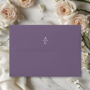 Monogram Minimal Elegant Purple Envelope