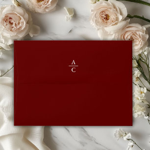 Monogram Minimal Elegant Red Envelope