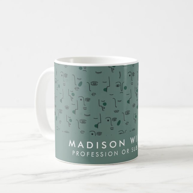 Monogram Minimal Modern Coffee Mug (Front Left)
