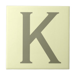 Monogram Minimalist Add Your Name Initial Modern Ceramic Tile